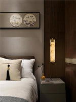 Load image into Gallery viewer, New Chinese Style Long Strip Whitehe Alabaster Hanging Light