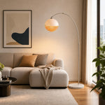 Load image into Gallery viewer, Afterglow Sunset Curved Floor Lamp - Vintage Glass Shade for Bedroom