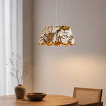 Charger l'image dans la visionneuse de galerie, Vintage Floral Fabric Pendant Light, 47 cm