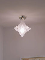 Load image into Gallery viewer, Art Deco Star Ceiling Lamp – Frosted Glass Fixture for Hallway & Entryway – Astris Ceres
