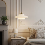 Charger l'image dans la visionneuse de galerie, Suspension Art Déco Opalisse – Lampe de Plafond à Dôme en Verre Opalin pour Salle à Manger N07