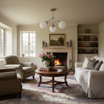 Load image into Gallery viewer, Glorica Glass Opal Globe Semi-Flush Ceiling Light – Modern Mid-Century Dining Room Fixture