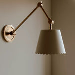 Load image into Gallery viewer, Foldray Scalloped Drum Shade Wall Sconce – Modern Rustic Wall Light for Bedroom