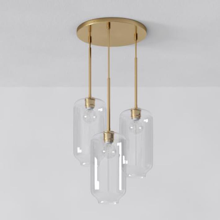 Lumivelle 3 Licht Glas Kronleuchter - Klarer und Milchglas Lampenschirm Design