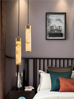 Load image into Gallery viewer, New Chinese Style Long Strip Whitehe Alabaster Hanging Light