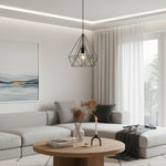 Cargar imagen en el visor de la Galería, Lámpara colgante de estructura abierta esquelética - Lámpara colgante de metal industrial para iluminación interior o espacio de trabajo