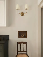 Load image into Gallery viewer, Drum Shade Wall Sconce - Modern Fabric Sconce for Bedroom or Hallway