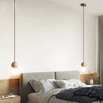 Bild in Gallery-Viewer laden, Travertin Stein Creme Retro Minimalistische LED Pendelleuchte