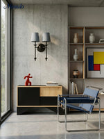 Bild in Gallery-Viewer laden, Rowan Stoffschirm Wandleuchte in Antik Kupfer - Vintage Luxus Licht für Innenräume