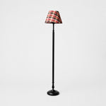 Charger l'image dans la visionneuse de galerie, Vintage black iron floor lamp with Academy Plaid II shade