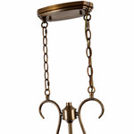 Cargar imagen en el visor de la Galería, French Country Brass and Amber Glass Linear Chandelier