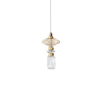 Load image into Gallery viewer, Contemporary Hanging Light - Iron Metal Glass Gold Brown Damp-rated
