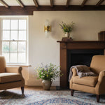 Cargar imagen en el visor de la Galería, Aplique de pared Tierlux Glass Art Deco Globe – Lámpara de metal y cristal para salón o baño