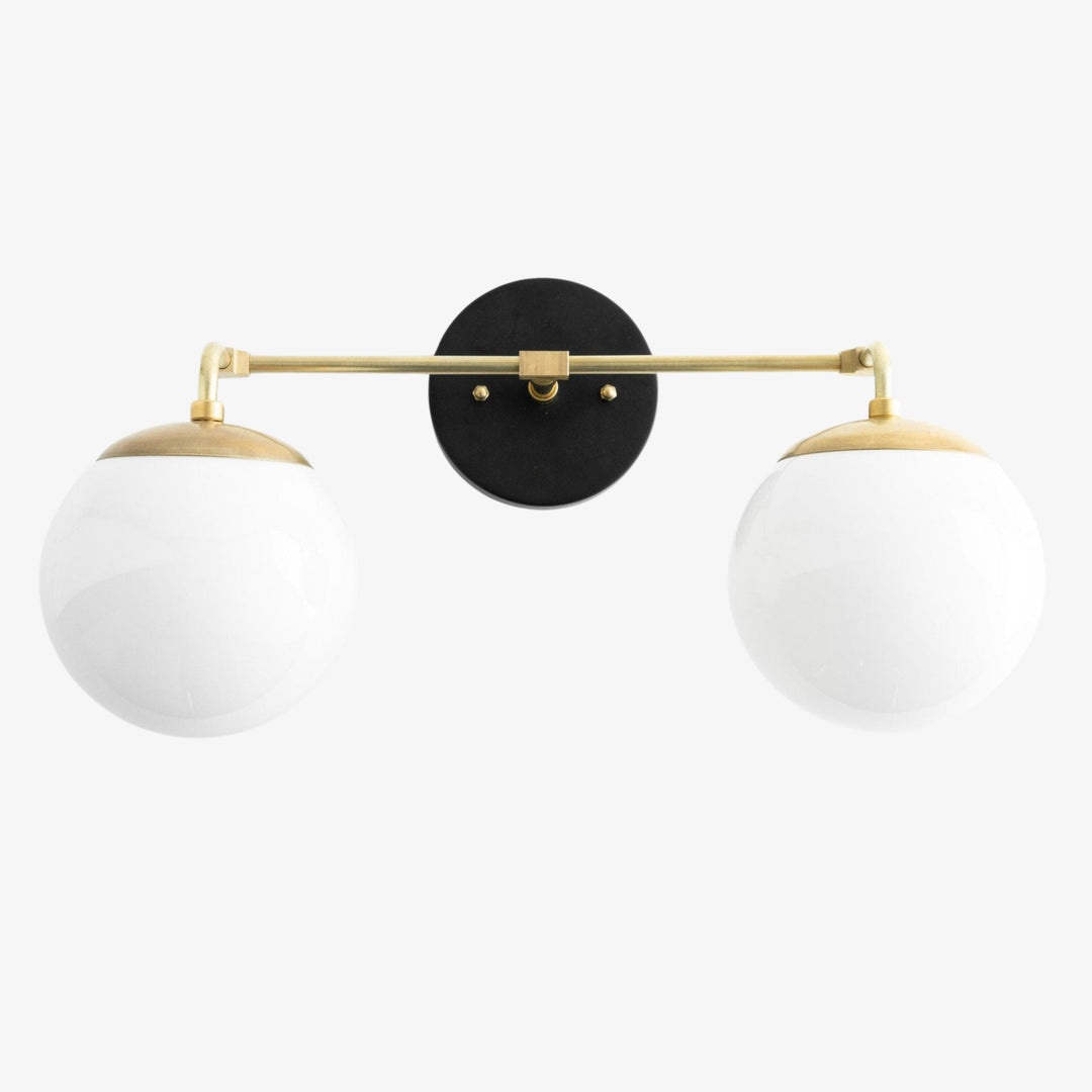 Aplique de pared de vidrio Glorica: lámpara de tocador vintage moderna