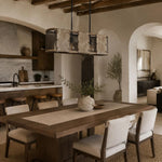 Cargar imagen en el visor de la Galería, Five-light rectangular pendant lamp in a restaurant dining space