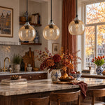 Charger l'image dans la visionneuse de galerie, Bubble Glass Globe 3 - Light Single Pendant Light With Adjustable Cord