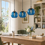 Charger l'image dans la visionneuse de galerie, Bubble Glass Globe 3 - Light Single Pendant Light With Adjustable Cord