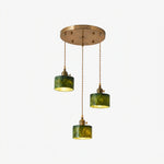 Load image into Gallery viewer, Green Jade 3-Light Cluster Pendant Light