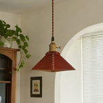 Cargar imagen en el visor de la Galería, Leather pyramid pendant lamp near a bright window and plants