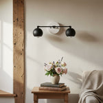 Cargar imagen en el visor de la Galería, Lámpara de tocador decorativa Metio Dome - Lámpara de pared para baño con pantalla orbe clásica