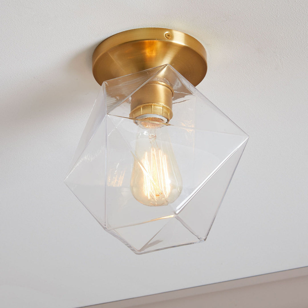 Lámpara de techo de cristal Talvior Geometry - Estilo de montaje empotrado de cristal facetado