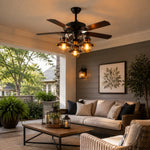 Charger l'image dans la visionneuse de galerie, Ceiling fan light in a warm living room