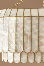 Load image into Gallery viewer, Lumica Faceted Capiz Shell Pendant — Coastal-Contemporary Pendant Light for Dining & Kitchen Islands