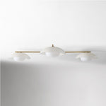 Load image into Gallery viewer, Elorina 3 Arm Rod Ceiling Light - Metal Flush Mount with Glass Shade