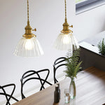 Load image into Gallery viewer, Jasmine Vintage Brass Glass Pendant Light