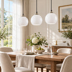 Charger l'image dans la visionneuse de galerie, Bubble Glass Globe 3 - Light Single Pendant Light With Adjustable Cord