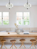 Load image into Gallery viewer, Eloise Scallop Vintage Milk Glass Semi-Flush Mount Pendant Light