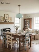 Load image into Gallery viewer, Eloise Scallop Vintage Milk Glass Semi-Flush Mount Pendant Light