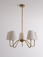 Load image into Gallery viewer, Vintage Brass Fabric Multi-Head Chandelier