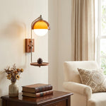 Load image into Gallery viewer, Sunset Glow Modern Wall Sconce with Acrylic Shade and Wood-Texture Base for Bedroom Hallway Living Room