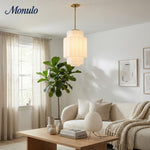 Load image into Gallery viewer, Geotower Glass Tiered Opal Pendant Light - Art Deco Vintage Style Ceiling Lamp for Living and Dining Areas