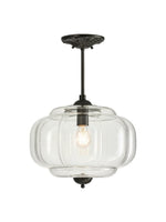 Load image into Gallery viewer, Eloise Scallop Vintage Milk Glass Semi-Flush Mount Pendant Light