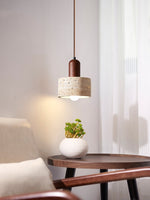 Load image into Gallery viewer, Travertine Japanese Wabi-sabi Style Bedside Pendant Lamp for Bedroom