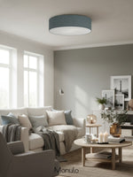 Load image into Gallery viewer, Soft Ceiling Lamp - Fabric & Acrylic Round Light for Ambient Glow
