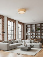 Load image into Gallery viewer, Dumora Drum Flush Mount Ceiling Light - Linen Shade Modern Elegance