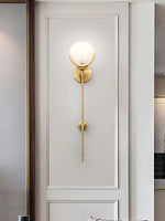 Cargar imagen en el visor de la Galería, Aplique de pared de alabastro Antoinett redondo, de estilo largo y ligero, de lujo