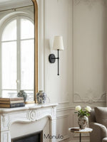 Charger l'image dans la visionneuse de galerie, Applique murale nordique en tissu et laiton rustique