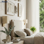Load image into Gallery viewer, Nolvara Aleena Soft Fabric Luxe Metal Fabric Wall Sconce for Bedroom Reading Light