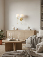 Bild in Gallery-Viewer laden, Rowan Stoffschirm Wandleuchte in Antik Kupfer - Vintage Luxus Licht für Innenräume