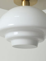 Load image into Gallery viewer, Art Deco Milk Glass Fixed Ceiling Light