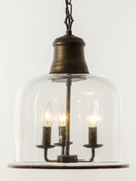 Load image into Gallery viewer, American Vintage Aged Clear Bell Glass Pendant Light