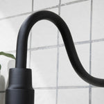Cargar imagen en el visor de la Galería, Matte black gooseneck arm and socket detail