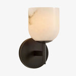 Cargar imagen en el visor de la Galería, White marble wall sconce with black finish