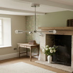 Load image into Gallery viewer, Mobilux Line Mid-Century Gold Sputnik Chandelier – Semi-Flush Geometric Brass Fixture