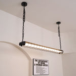 Bild in Gallery-Viewer laden, Artisan Glass Linearität Kronleuchter Eisen Metall Glas Polierte Silber Oberfläche