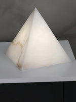 Load image into Gallery viewer, Alabaster Pyramid Table Lamp